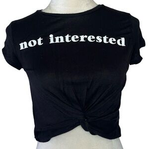 POSH POSI "NOT INTERESTED" Crop Top T-Shirt S